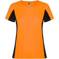 Fluor Orange, schwarz