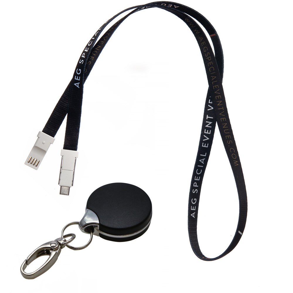 CIRCLE 3 in 1 Lanyard-Ladekabel mit Sicherheitsverschluss